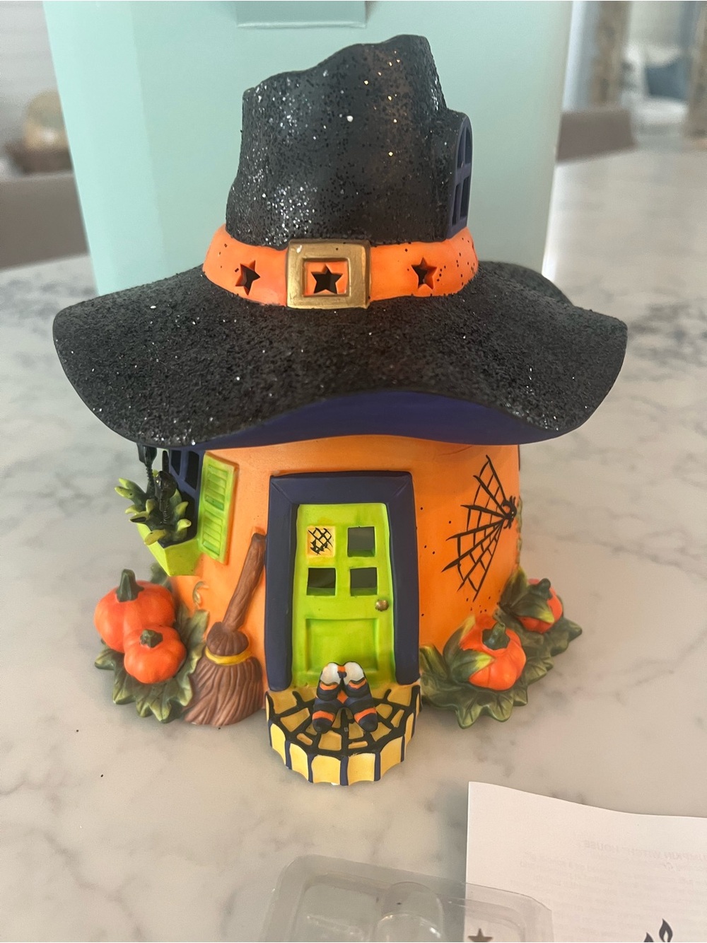 Partylite Witch House Spinning Stars Tea Lite Candle Halloween Decor New